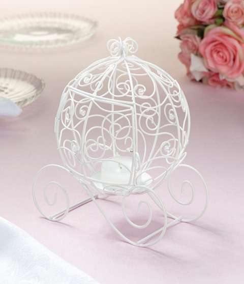 Display these Cinderella Coach tealight candles on you wedding reception
